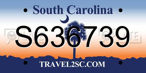 S636739 South Carolina License Plate