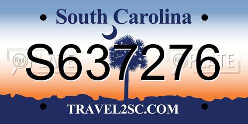 S637276 South Carolina License Plate