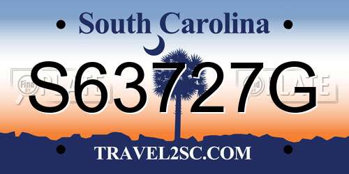 S63727G South Carolina License Plate