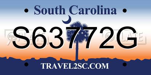 S63772G South Carolina License Plate