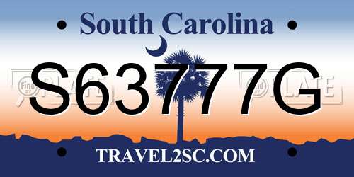 S63777G South Carolina License Plate