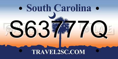 S63777Q South Carolina License Plate