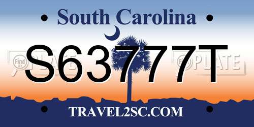 S63777T South Carolina License Plate