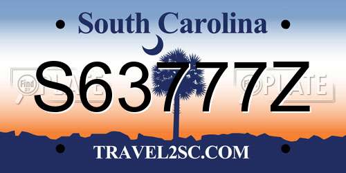 S63777Z South Carolina License Plate
