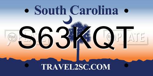 S63KQT South Carolina License Plate