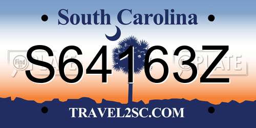 S64163Z South Carolina License Plate