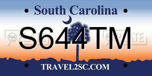 S644TM South Carolina License Plate