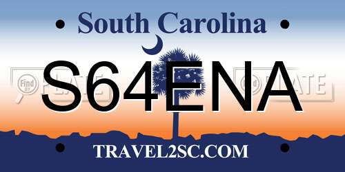 S64ENA South Carolina License Plate