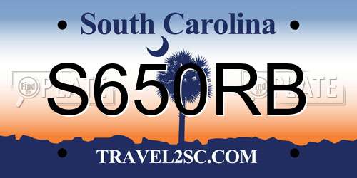 S650RB South Carolina License Plate