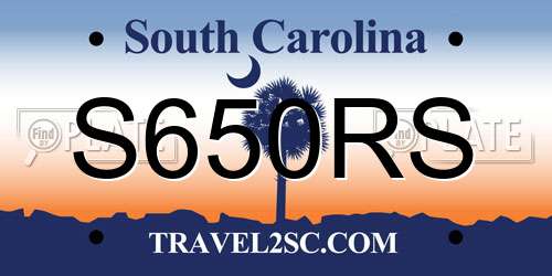 S650RS South Carolina License Plate