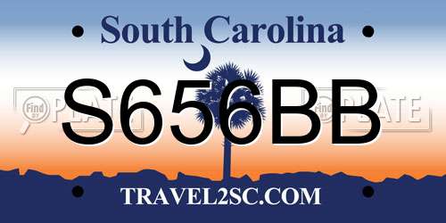 S656BB South Carolina License Plate