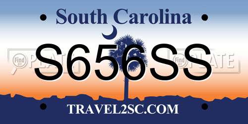 S656SS South Carolina License Plate