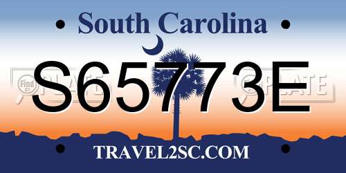 S65773E South Carolina License Plate