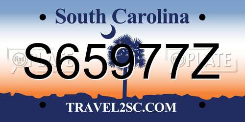 S65977Z South Carolina License Plate