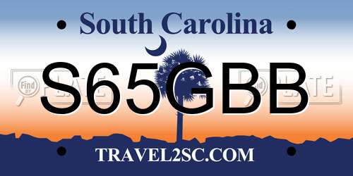 S65GBB South Carolina License Plate