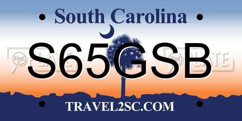 S65GSB South Carolina License Plate