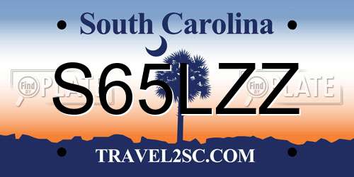S65LZZ South Carolina License Plate