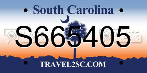 S665405 South Carolina License Plate