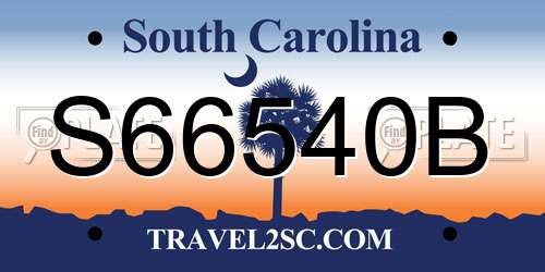 S66540B South Carolina License Plate