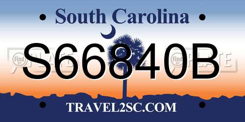 S66840B South Carolina License Plate