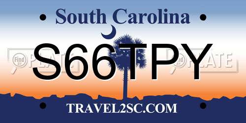 S66TPY South Carolina License Plate