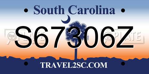 S67306Z South Carolina License Plate