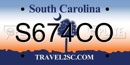 S674CO South Carolina License Plate