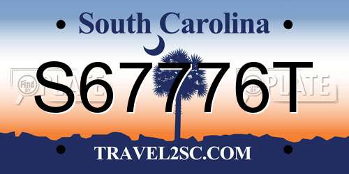 S67776T South Carolina License Plate