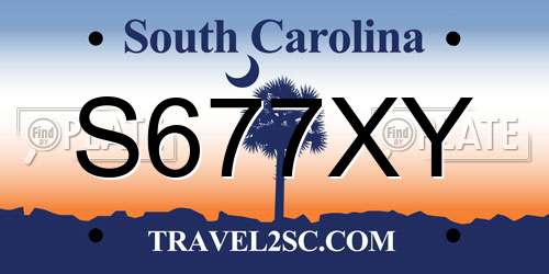 S677XY South Carolina License Plate