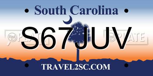 S67JUV South Carolina License Plate