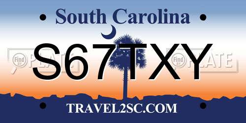 S67TXY South Carolina License Plate