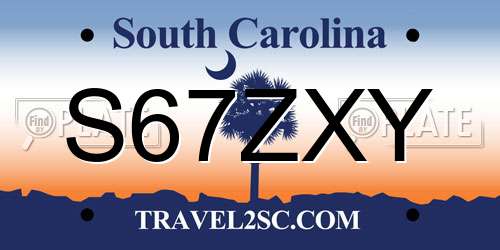 S67ZXY South Carolina License Plate