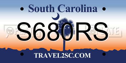 S680RS South Carolina License Plate
