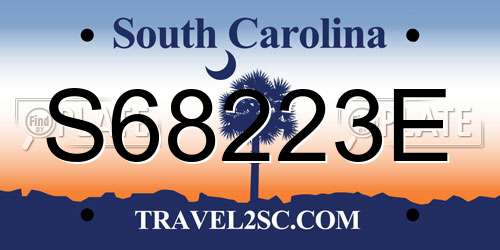 S68223E South Carolina License Plate