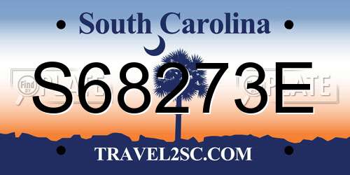 S68273E South Carolina License Plate