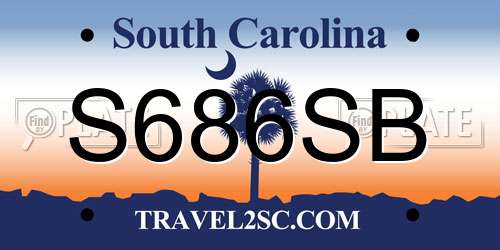 S686SB South Carolina License Plate