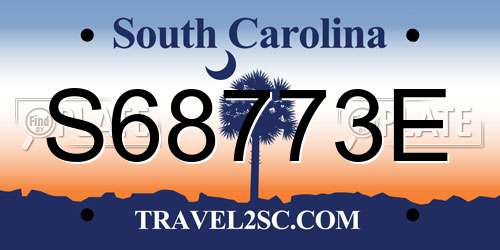 S68773E South Carolina License Plate