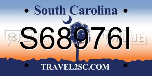 S68976I South Carolina License Plate
