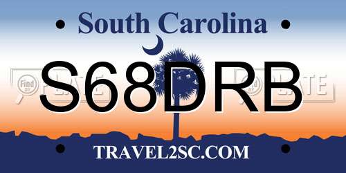 S68DRB South Carolina License Plate