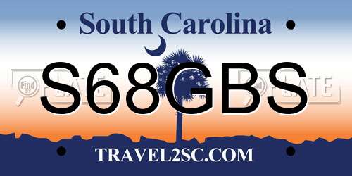S68GBS South Carolina License Plate