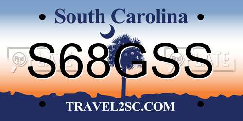 S68GSS South Carolina License Plate