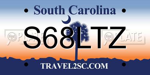 S68LTZ South Carolina License Plate