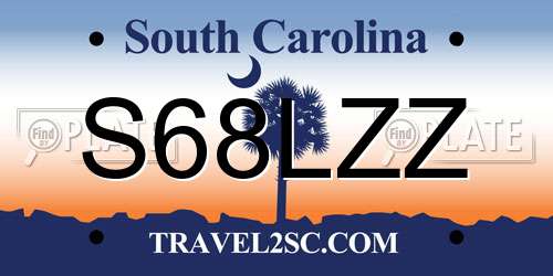 S68LZZ South Carolina License Plate