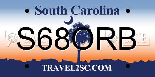 S68ORB South Carolina License Plate