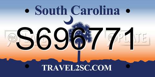S696771 South Carolina License Plate