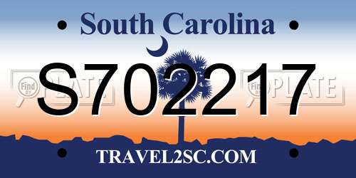 S702217 South Carolina License Plate