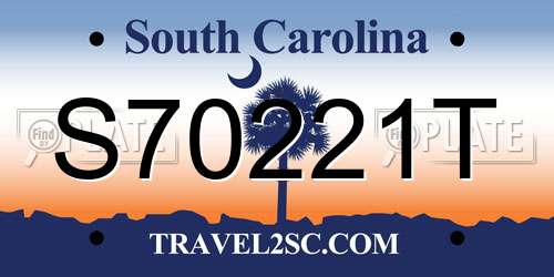 S70221T South Carolina License Plate