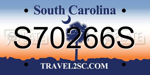S70266S South Carolina License Plate