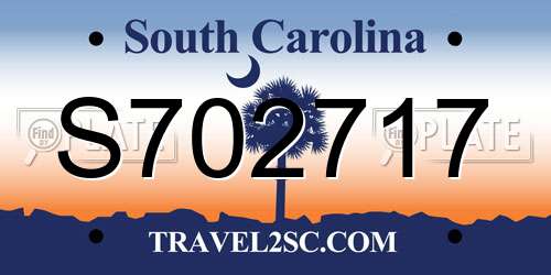 S702717 South Carolina License Plate