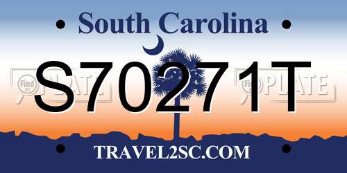 S70271T South Carolina License Plate